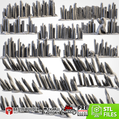 WOODEN FENCES & STAKES (STL FILES)